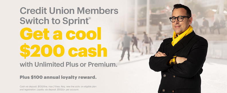 Sprint Credit Union Member Cash Rewards Program